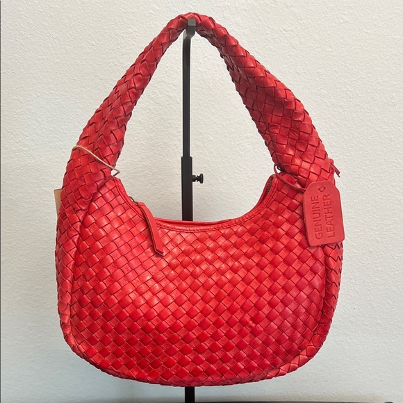GLB | Woven Leather Hobo Bag - Picture 1 of 9
